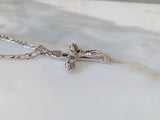 White Gold Plated Crucifix Necklace