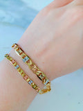 Tricolor Gold Dipped Chain Bracelets With Optional Necklace