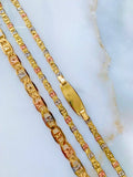 Tricolor Gold Dipped Chain Bracelets With Optional Necklace