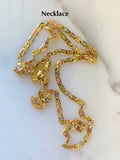 Tricolor Gold Dipped Chain Bracelets With Optional Necklace
