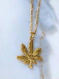 Gold Dipped Weed Leaf Necklace