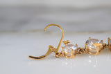 On Sale: Gold Plated CZ Dangle Earrings