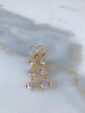 On Sale: Gold Plated CZ Dangle Earrings