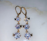 On Sale: Gold Plated CZ Dangle Earrings