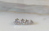 Sterling Silver CZ Studs In 5 Size Options