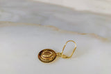 Gold Plated Virgin Mary Dangle Earrings
