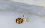 Gold Plated Virgin Mary Dangle Earrings