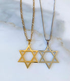 White Or Yellow Gold Plated Star Of David Necklace