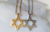 White Or Yellow Gold Plated Star Of David Necklace