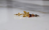 Tricolor Gold Plated Diamond Cut Butterfly Dangle Earrings