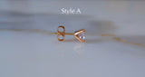 Rose Gold Plated Round CZ Studs In 2 Styles