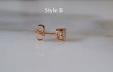 Rose Gold Plated Round CZ Studs In 2 Styles
