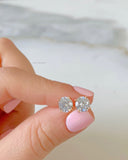 Rose Gold Plated Round CZ Studs In 2 Styles