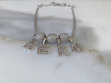 White Gold Plated Diamond Inspired 1 to 4 Letter Necklace