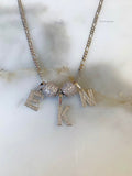 White Gold Plated Diamond Inspired 1 to 4 Letter Necklace