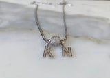 White Gold Plated Diamond Inspired 1 to 4 Letter Necklace