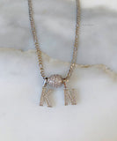 White Gold Plated Diamond Inspired 1 to 4 Letter Necklace