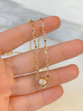 Gold Plated Floral CZ Ball Necklace In 2 Styles
