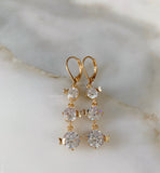 On Sale: Gold Plated CZ Dangle Earrings