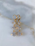On Sale: Gold Plated CZ Dangle Earrings