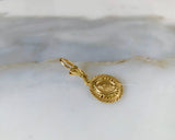 Gold Plated Virgin Mary Dangle Earrings