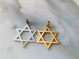 White Or Yellow Gold Plated Star Of David Necklace