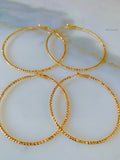 Diamond Cut Gold Plated Hoops In 2 Sizes