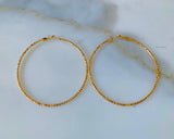 Diamond Cut Gold Plated Hoops In 2 Sizes