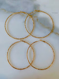 Diamond Cut Gold Plated Hoops In 2 Sizes