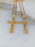 Large Unisex Gold Plated Crucifix In 2 Styles