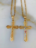 Large Unisex Gold Plated Crucifix In 2 Styles
