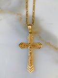 Large Unisex Gold Plated Crucifix In 2 Styles