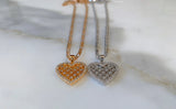White Or Yellow Gold Plated Diamond Inspired Heart Necklace