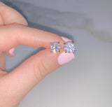 Rose Gold Plated Round CZ Studs In 2 Styles