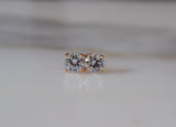 Rose Gold Plated Round CZ Studs In 2 Styles