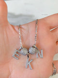 White Gold Plated Diamond Inspired 1 to 4 Letter Necklace