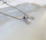 White Gold Plated Diamond Inspired 1 to 4 Letter Necklace
