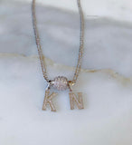 White Gold Plated Diamond Inspired 1 to 4 Letter Necklace