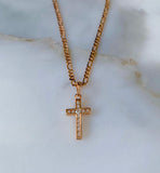 Small Diamond Inspired CZ Cross Necklace