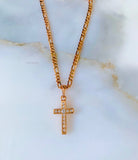 Small Diamond Inspired CZ Cross Necklace