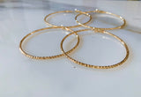 Diamond Cut Gold Plated Hoops In 2 Sizes