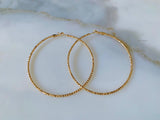 Diamond Cut Gold Plated Hoops In 2 Sizes