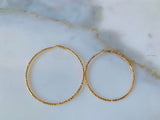 Diamond Cut Gold Plated Hoops In 2 Sizes