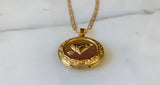 Gold Plated Reversible 2 Photo Locket With A Star Of David And Heart Design