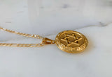 Gold Plated Reversible 2 Photo Locket With A Star Of David And Heart Design