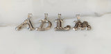 Unisex White Gold Plated Diamond Cut Initial Necklace