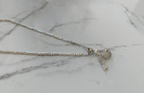 Diamond Inspired Heart And Key Necklace