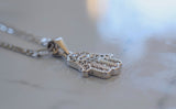 Yellow Or White Gold Plated Hamsa Necklace