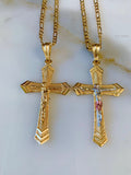 Large Unisex Gold Plated Crucifix In 2 Styles