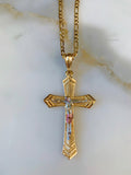 Large Unisex Gold Plated Crucifix In 2 Styles